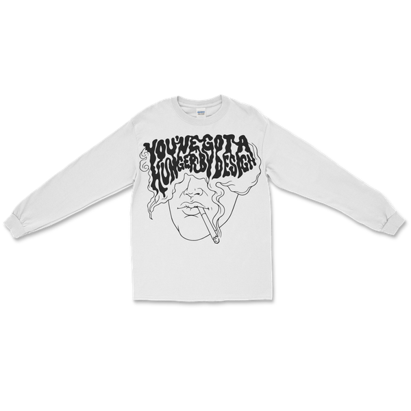 HUNGER BY DESIGN - WHITE LONG SLEEVE SHIRT