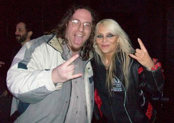 Adam with metal legend Doro Pesch, 2013
