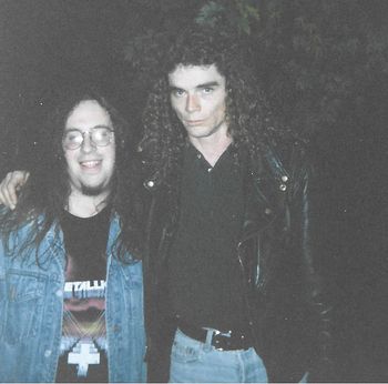 Adam with Bobby "Blitz" Ellsworth singer for Overkill who Adam has seen live over 20 times, 1997
