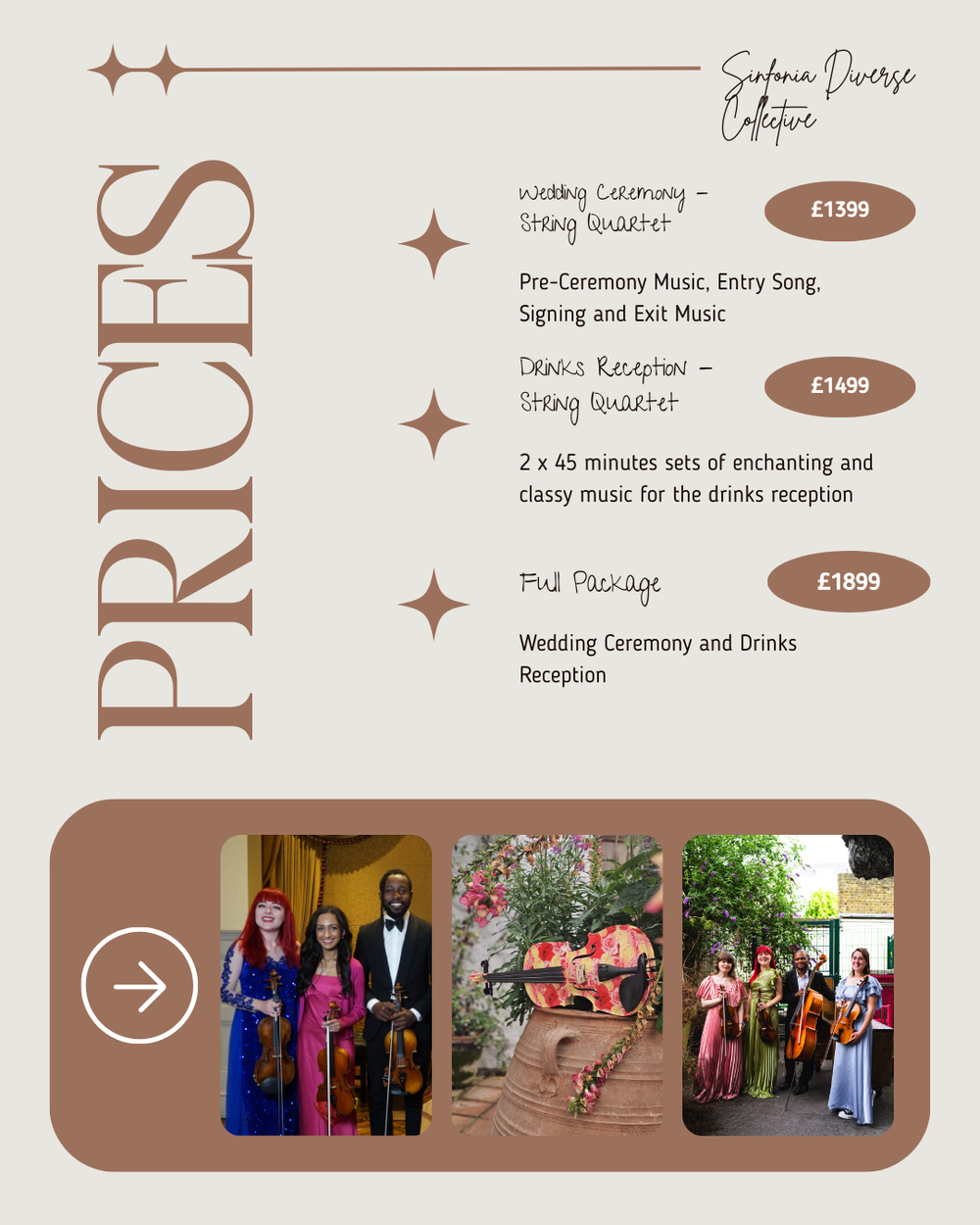 Violin and Cello Duo Weddings Package