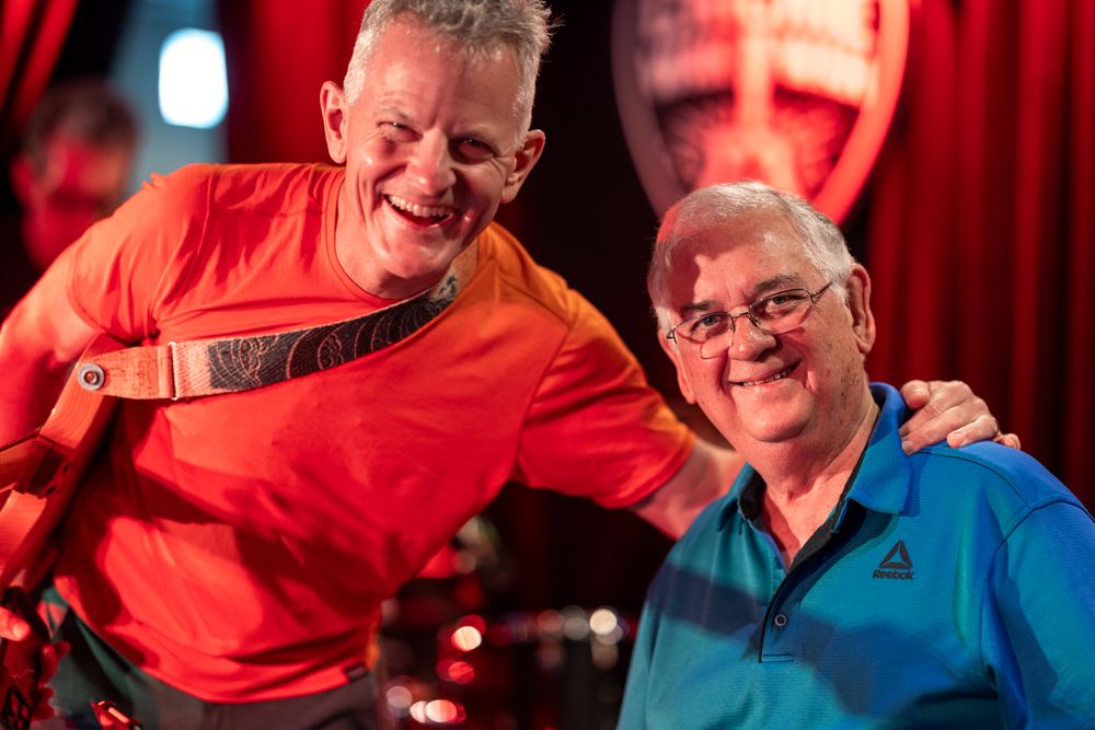 Ned Henry with pedal steel guitarist Doyle Grisham of Jimmy Buffett’s Coral Reefer Band