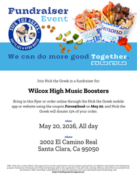 Nick the Greek Dine-In-Fundraiser