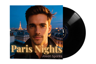Jason Sparks Paris Nights vinyl – 12‑inch black record with official album artwork.