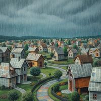 Delivering Papers In The Rain by Ron Laura