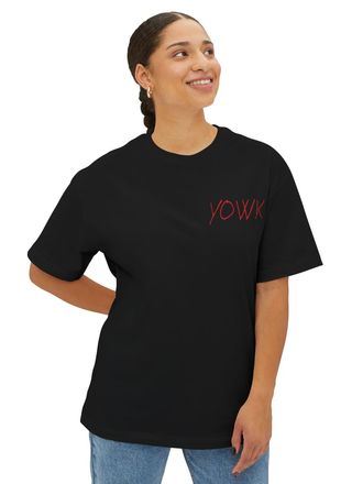 Woman wearing YOWK "tinker bell" t-shirt, front