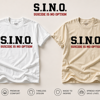 S.I.N.O. “Suicide Is No Option” Tee – w/Black Letters