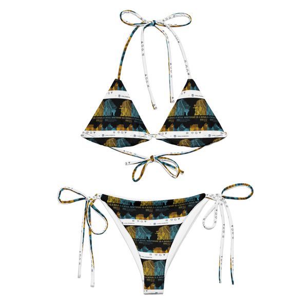 Eternal Soul Write (Real Black Jesus Golden Collective) All-Over Print Recycled String Bikini
