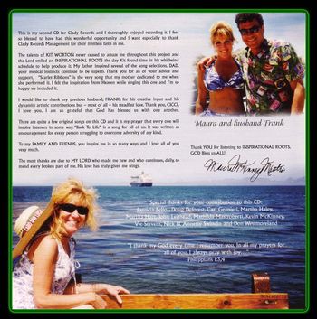 Credits and Acknowledgments for  the " Clady Records CD,
"Inspirational Roots".
