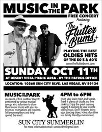 The Flutter Bums Live at MUSIC IN THE PARK Sun City Summerlin