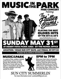 The Flutter Bums Live at MUSIC IN THE PARK Sun City Summerlin
