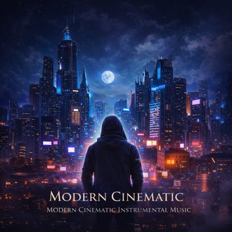 Modern electronic cinematic instrumental music with hybrid orchestral textures