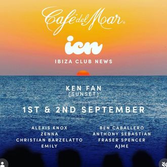 AJME at Cafe Del Mar Ibiza, live DJ set, in season performance, progressive electronic DJ, underground nightlife, multiple appearances Ibiza in season