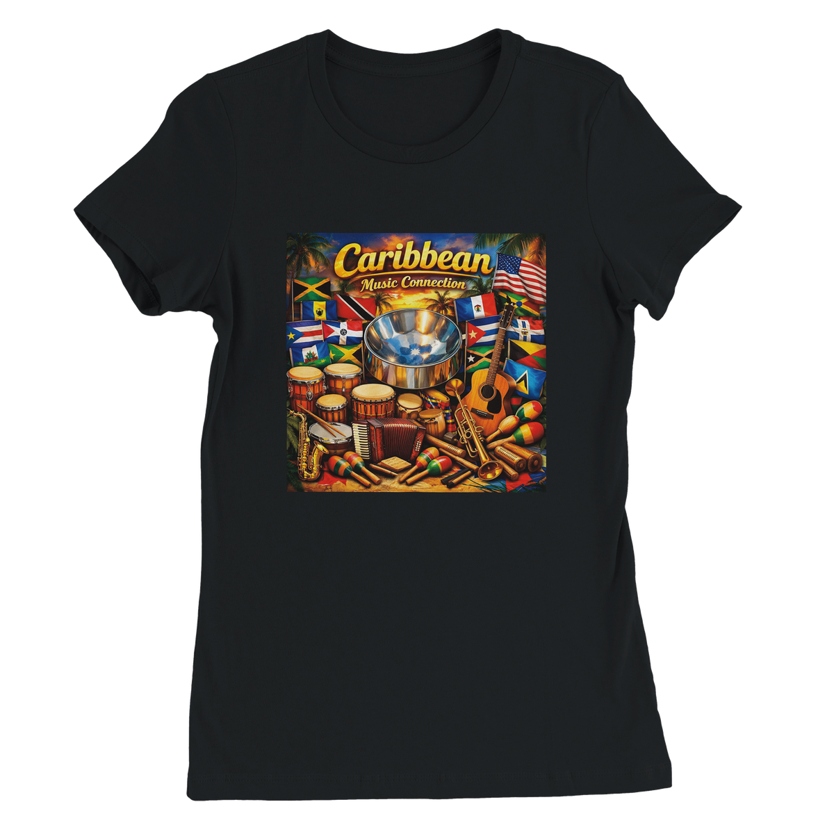 Caribbean Music Connections - Women’s Cut T-Shirt