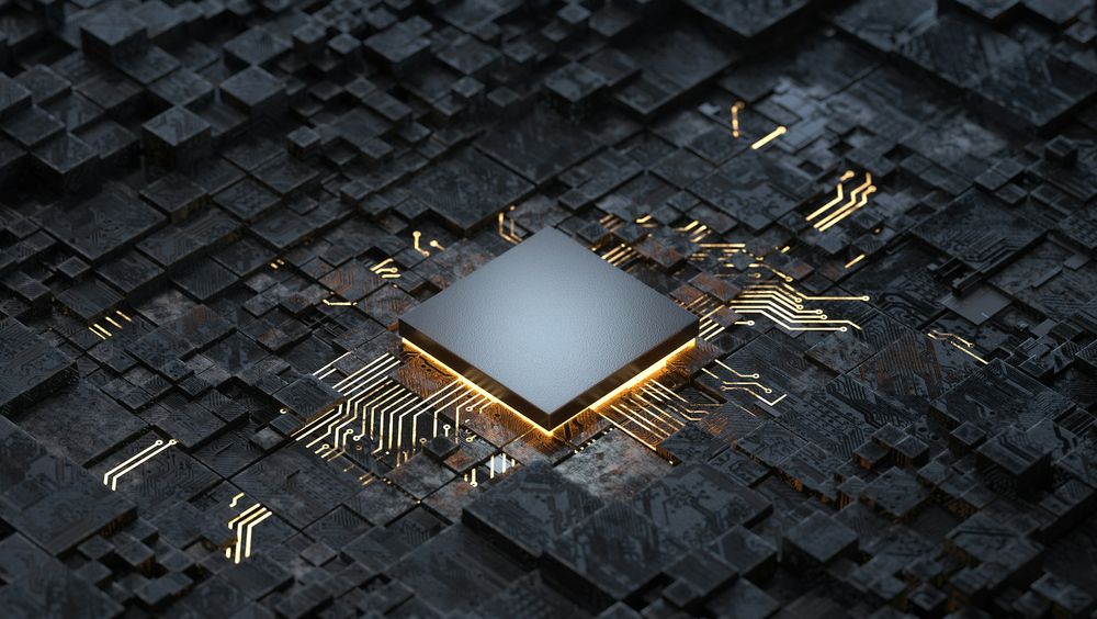 Aspiire electronic press kit concept featuring a futuristic microchip and digital network