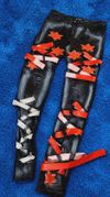 Red Strap Stacked jeans