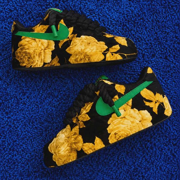 Black Gold floral air forces