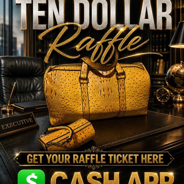 Vegan leather duffle bag raffle 