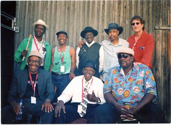 Top row:  Sam Carr,Willie Smith,Bob Stroger,John Primer,David
Bottom: Unidentified, Pinetop Perkins, Big Jack Johnson
