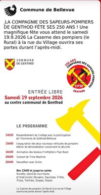 CONCERT GRATUIT - 250ème de la Compagnie des Sapeurs-Pompiers de Genthod