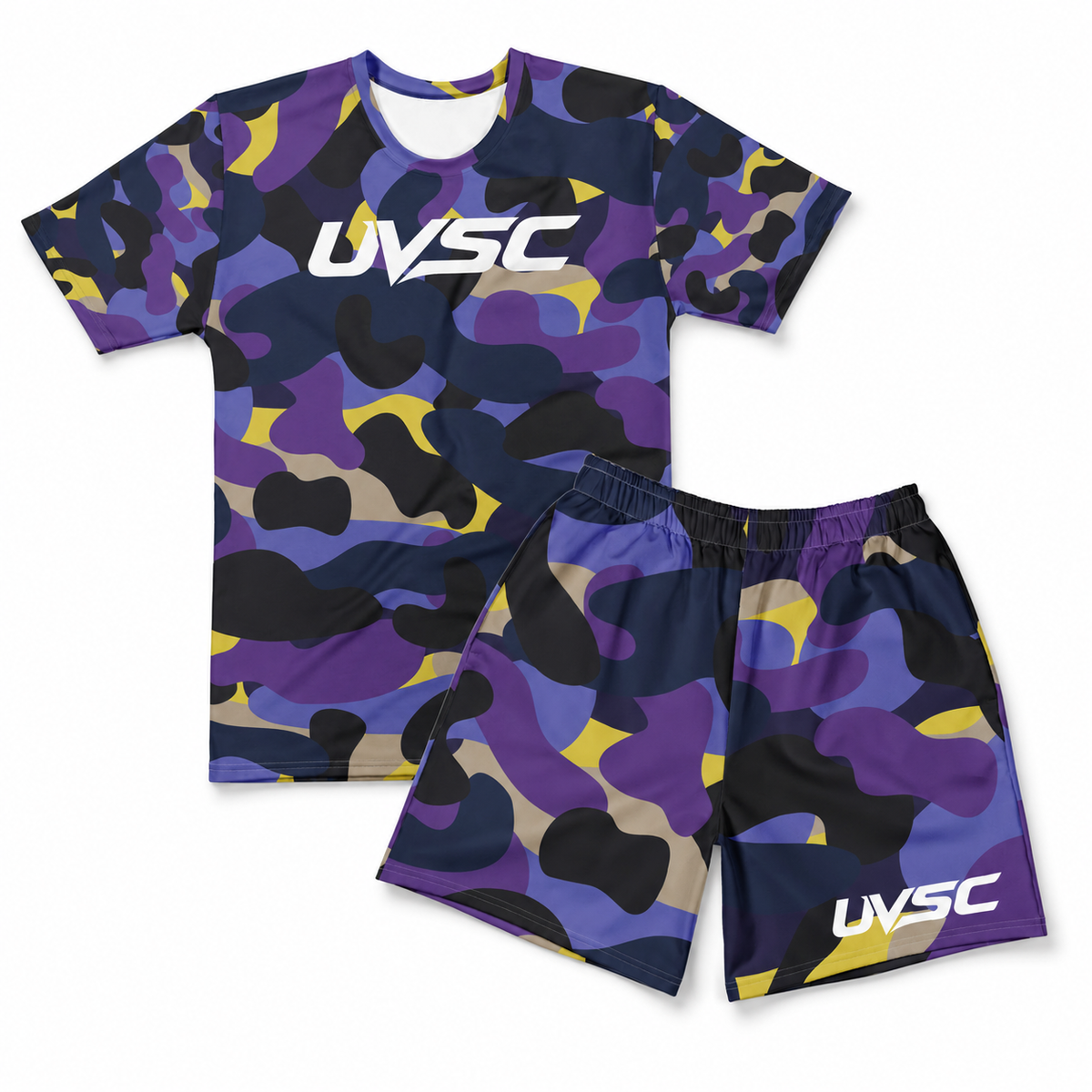 UVSC PURPLE CAMO Tee & Shorts Bundle