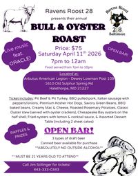 Raven Roost 28 Bull & Oyster Roast
