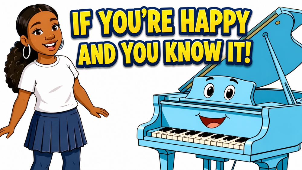 If You're Happy and You Know It by Jill on Keys Kids featuring Jilla and Grandy the Piano for preschoolers and early learning.