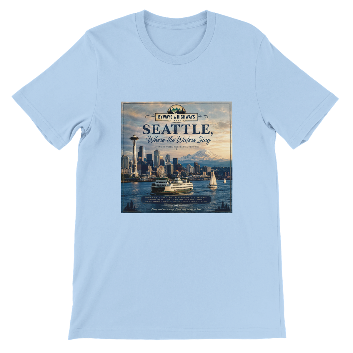 Seattle, Where the Waters Sing - Unisex T-Shirt