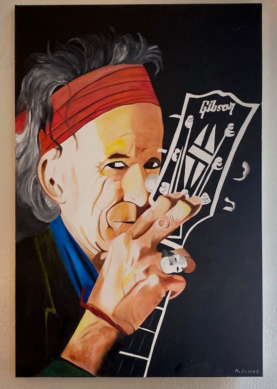 Keith Richards, Acrylic, Canvas 24" x 36