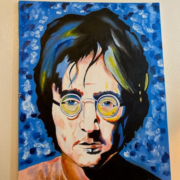 John Lennon, Acrylic, Canvas, 18" x 24"