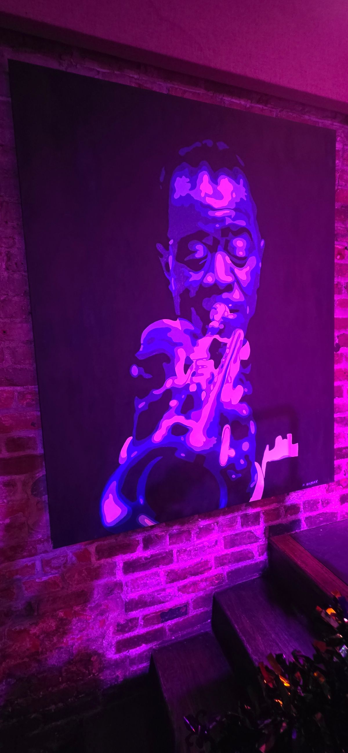 Louis Armstrong in Acrylic by Lomax, 3' x 5'