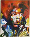 Jimi Hendrix, Acrylic on Canvas, 18" x 24"