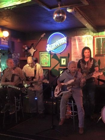 Way over to the left is Lou Pallo - Les Paul Band. You thought it was just a guitar? Lou was a local legend in NJ and a fantastic guitar player.
