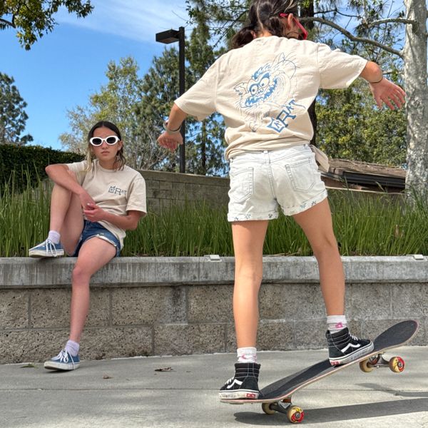 Cat and Surfer Shirt - Cream