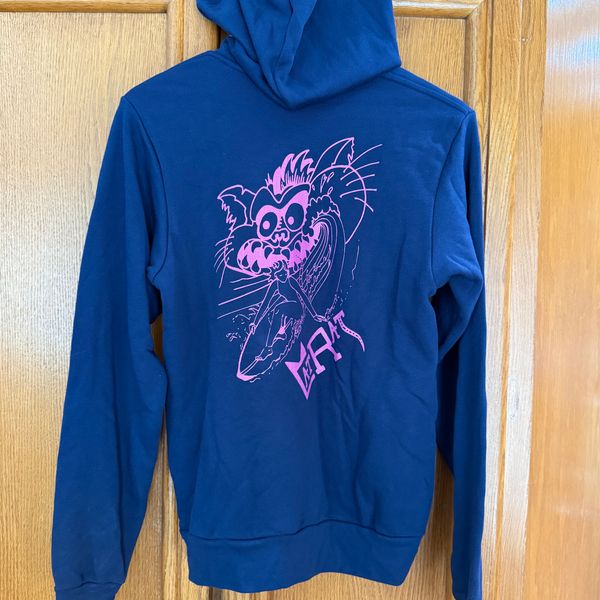 Cat and Surfer Hoodie - Navy