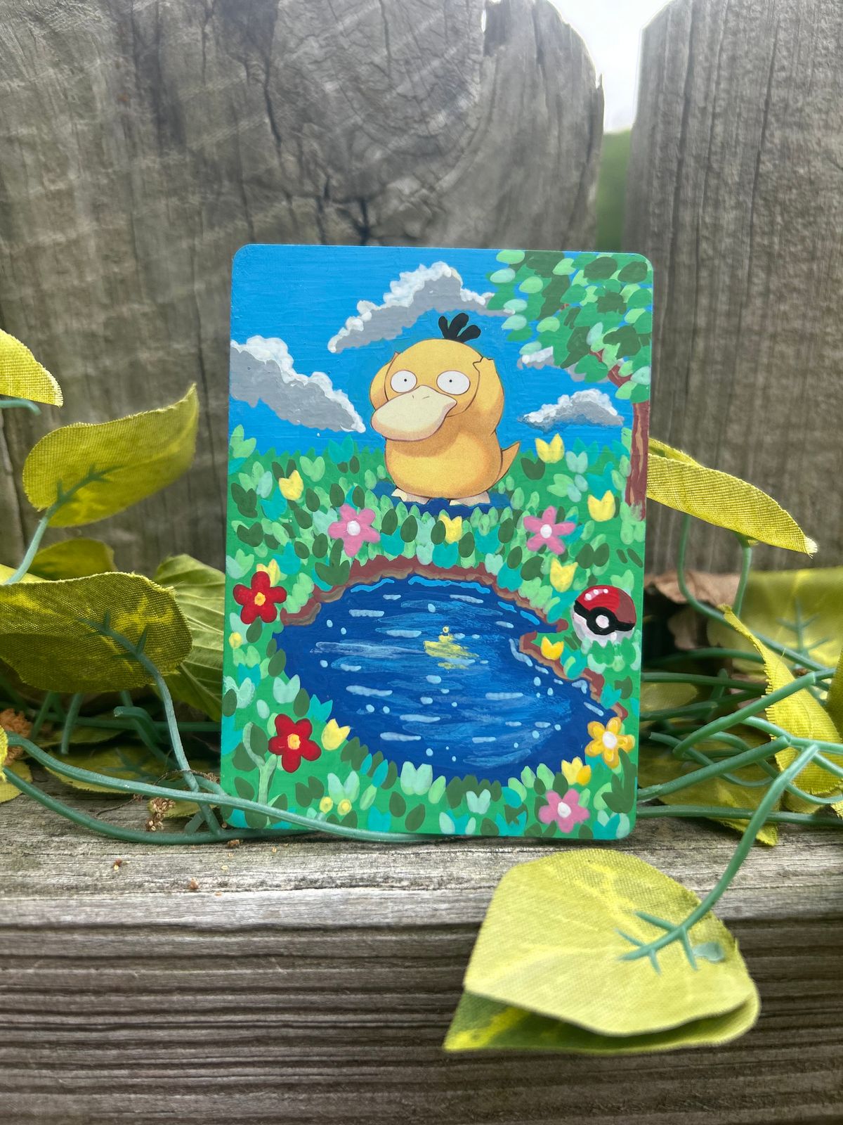 Psyduck Hand-Painted Pokemon Card Art 