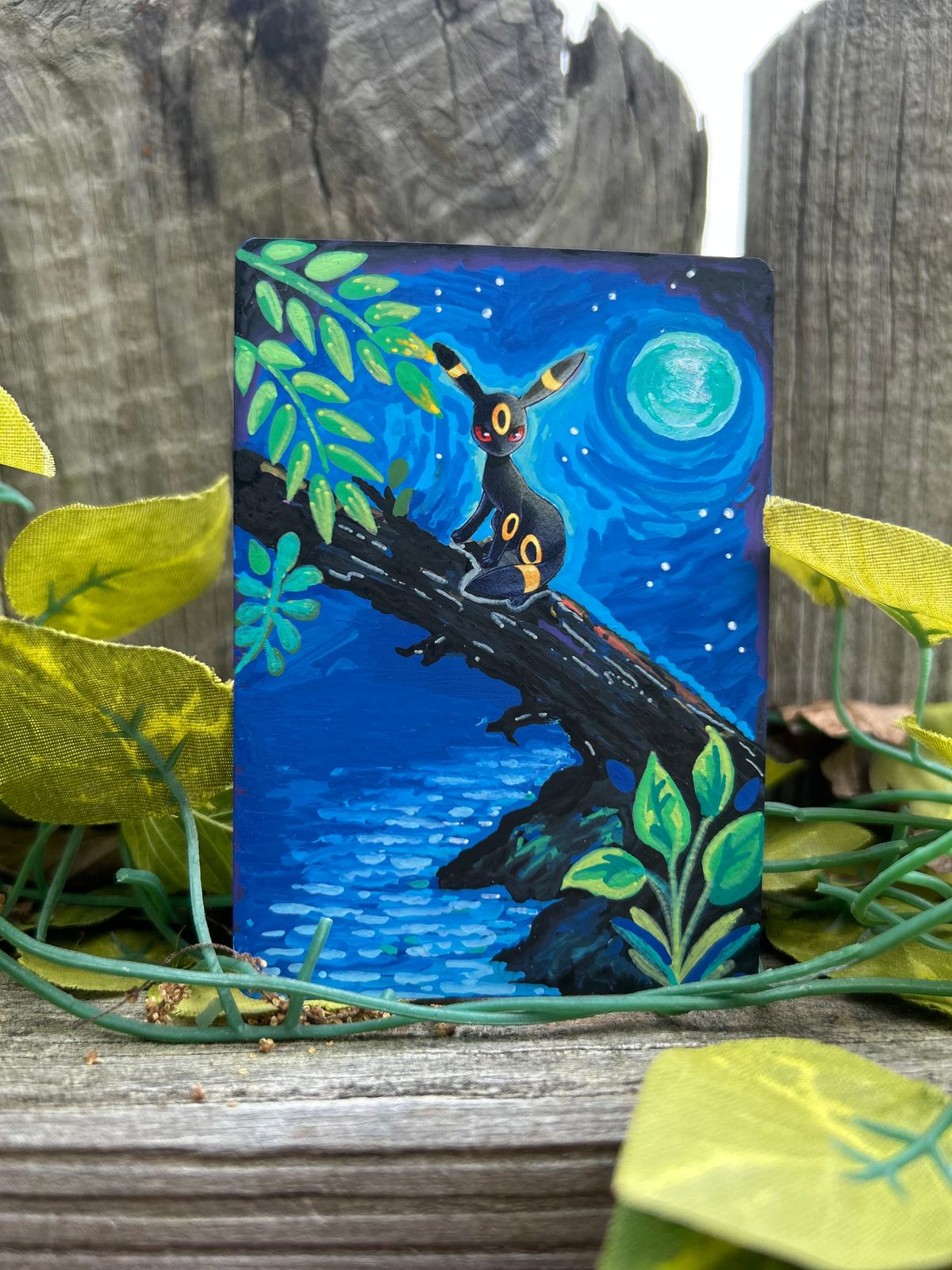 Umbreon Hand-Painted Pokemon Card Art
