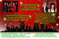 Closet Carpenters 3rd Annual Holiday Show!! A Tribute to Karen and Richard Carpenter