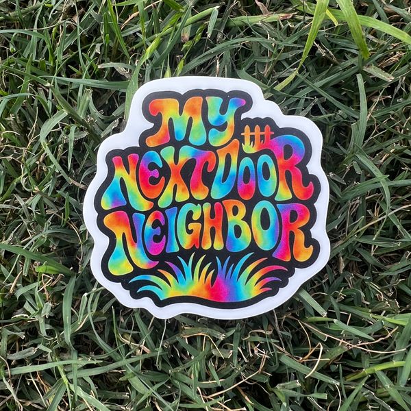 My Nextdoor Neighbor Tie-Dye Logo Sticker (3" x 3")