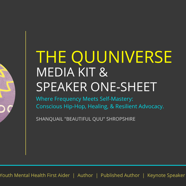 Speaker Media Kit & Booking One-Sheet - Shanquail Beautiful Quu Shropshire