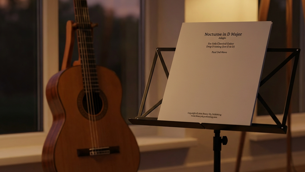 Nocturne In D Major classical guitar score by Paul Del-Nevo