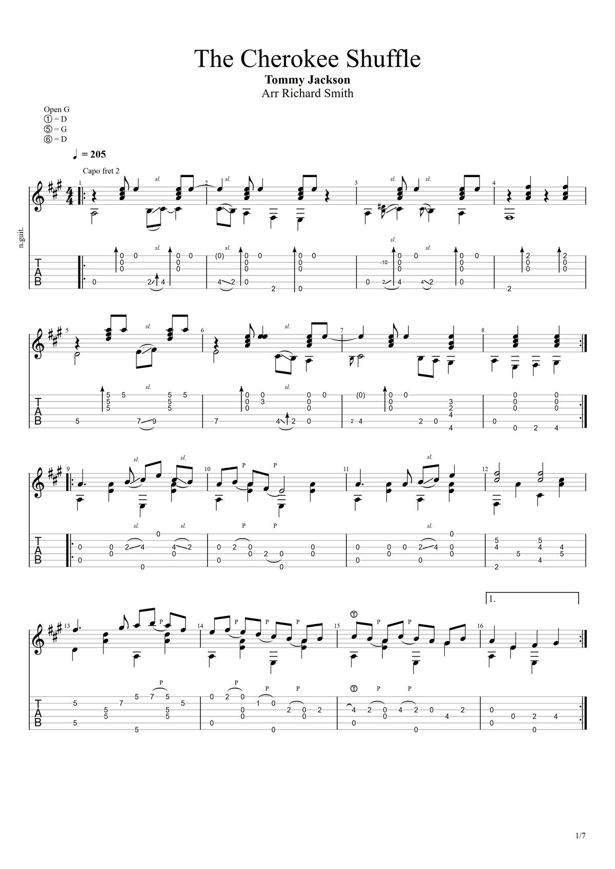 "The Cherokee Shuffle" TAB