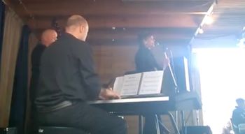 A duo gig with Vibeke Voller and band, at the Bay of Islands Jazz club, New Zealand, around 2018
