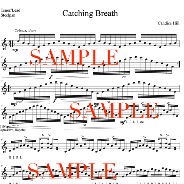 Catching Breath solo for tenor/lead steel pan