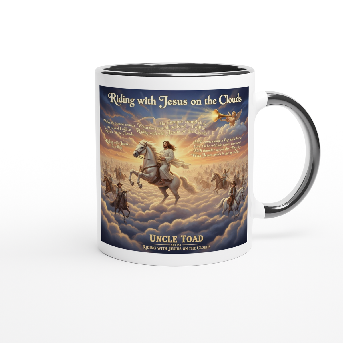 Riding with Jesus on The Clouds - Ceramic Mug