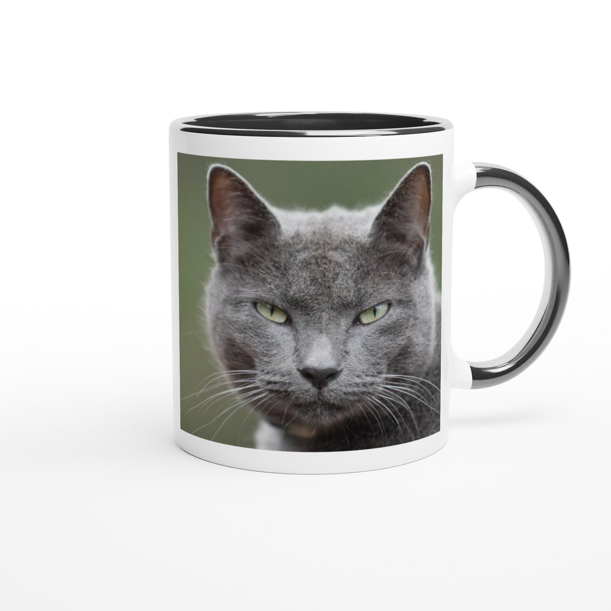 Lucky Grey Cat - Ceramic Mug