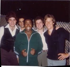 Hanging out with the Vereen Machine [Ben Vereen's band] in the early 1980's. Location unknown.
