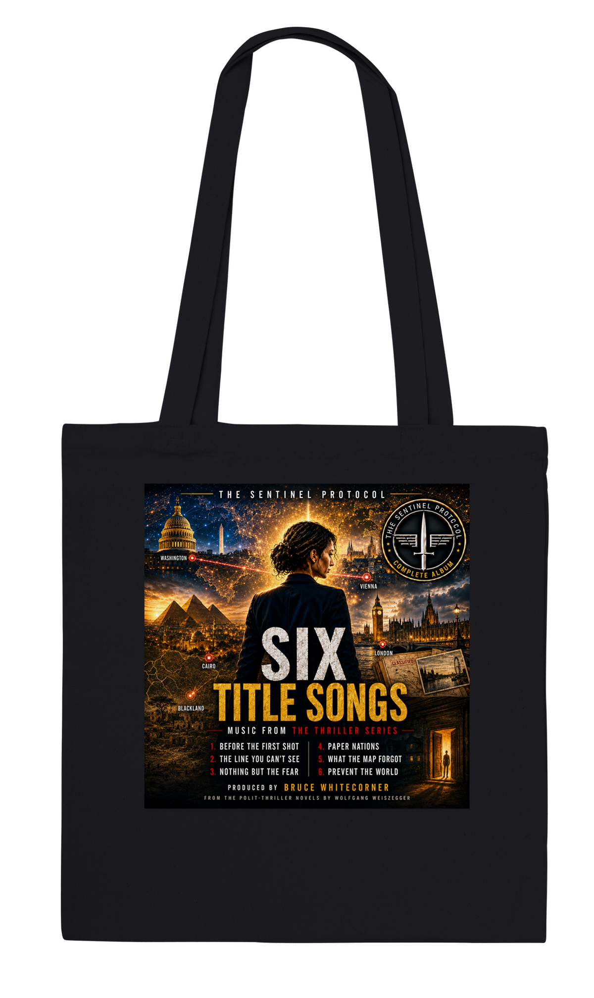 The Sentinel Protocol (Title Songs to the Polit-Thriller Series) - Tote bag