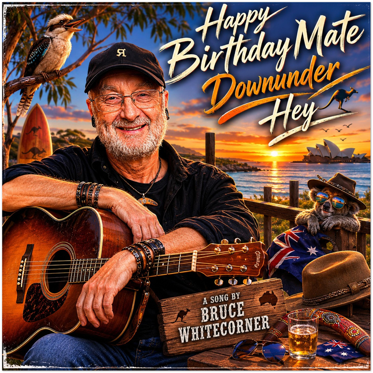 Happy Birthday Mate, Downunder, Hey - Fine Art Poster