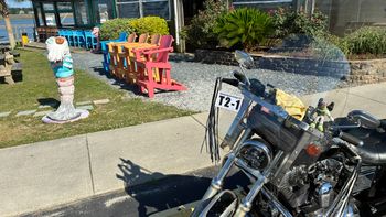 Bike and attraction, Rider card secured to bike.
