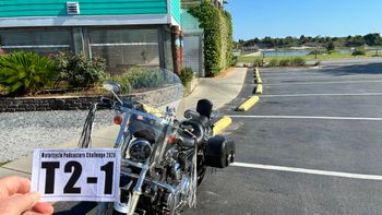 Bike at location with Rider Card.
